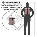 New Rebels Mart Los Angeles Purple 7L Rolltop Backpack Water Repellent