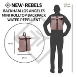 New Rebels New Rebels Mart Los Angeles Purple 7L Rolltop Backpack Water Repellent