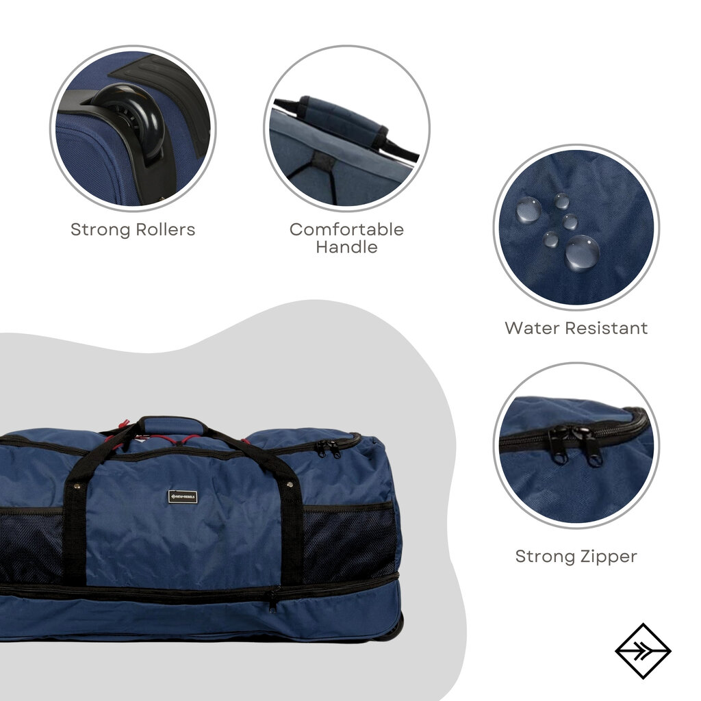 New Rebels New Rebels Nevada Newark Shade Blau 110L Rollbarer Trolley Reisetasche Wasserabweisend