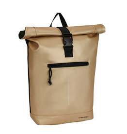 New Rebels New Rebels Mart New York Metallic Goud 21L Rugzak Rolltop Waterafstotend Laptop 15.6"