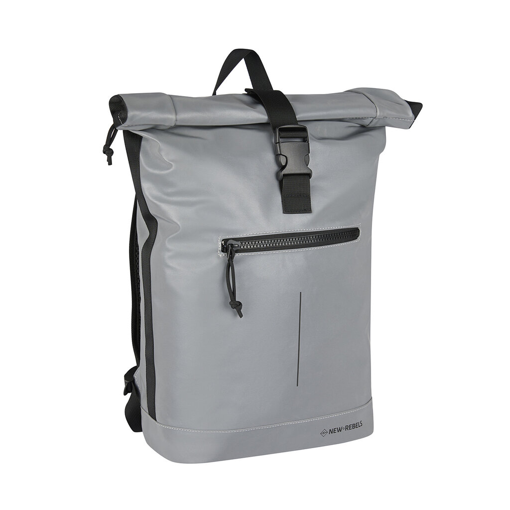 New Rebels New Rebels RReflect New York Silver 21L Rolltop Backpack Water Repellent Laptop 15.6"