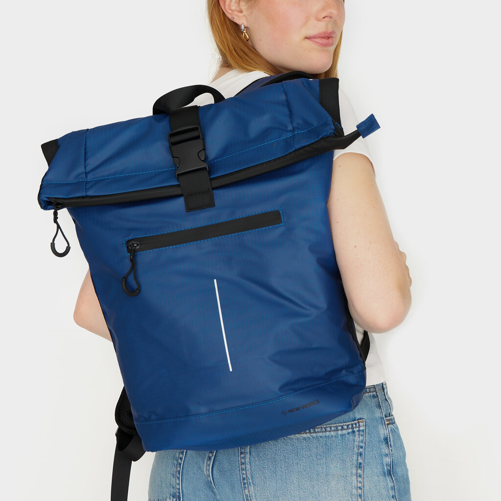 New Rebels Hugo New York 17L Waterdichte Rolltop Rugtas Blauw