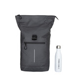 New Rebels New Rebels Hugo New York 17L Waterafstotende Rolltop Rugtas Zwart