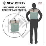 New Rebels New Rebels Backham New York Salie Grün 21L Rolltop Wasserabweisend Laptop 15.6"