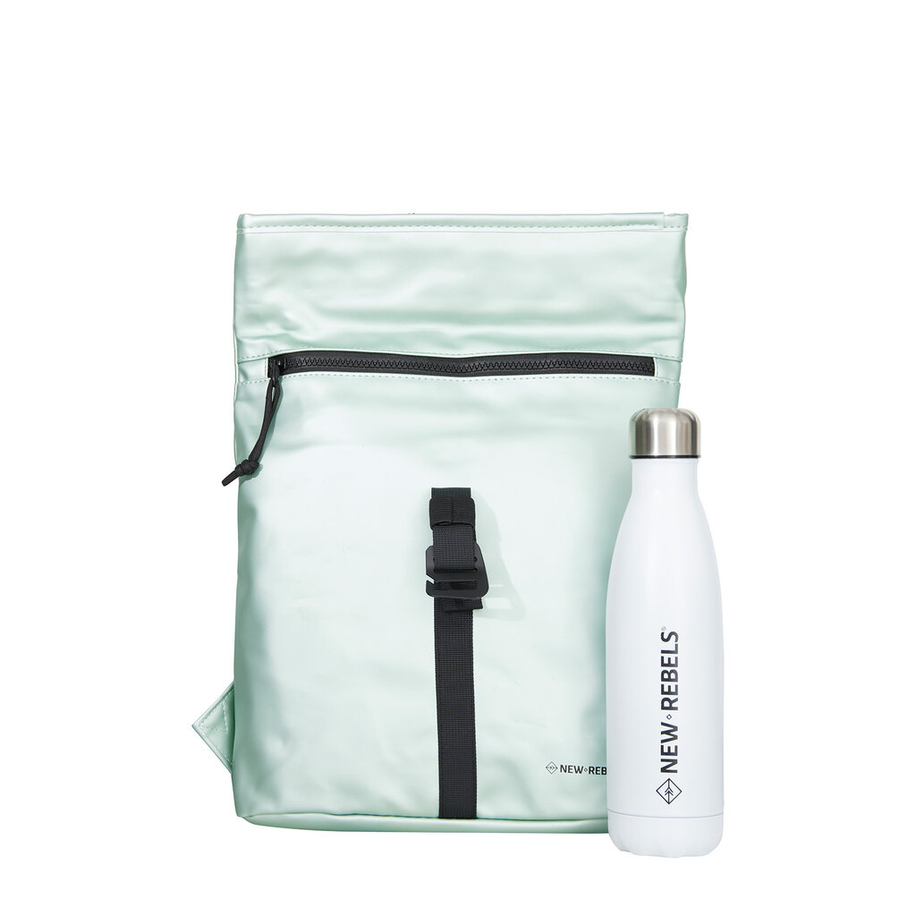 New Rebels New Rebels Mart Los Angeles Metallic Light Green 7L Rolltop Backpack Water Repellent