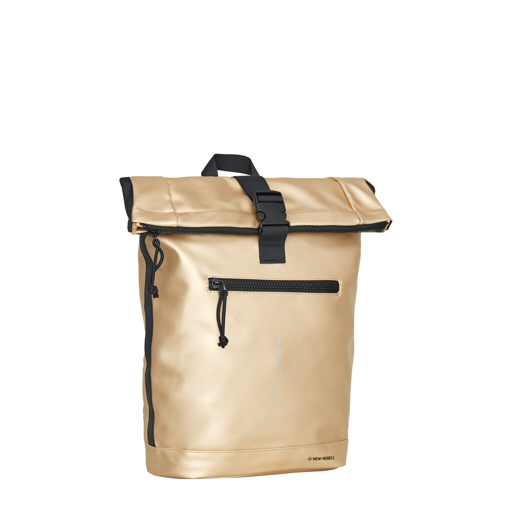 New Rebels New Rebels Mart New York Metallic Gold 21L Backpack Rolltop Water Repellent Laptop 15.6"