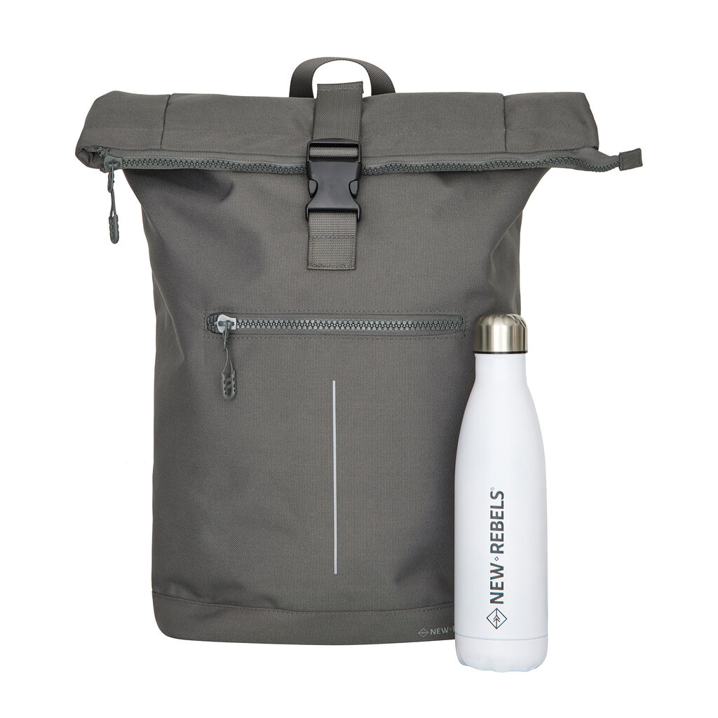 New Rebels Valor New York antracite grey 21L Backpack Rolltop Water Repellent Laptop 15.6 inch