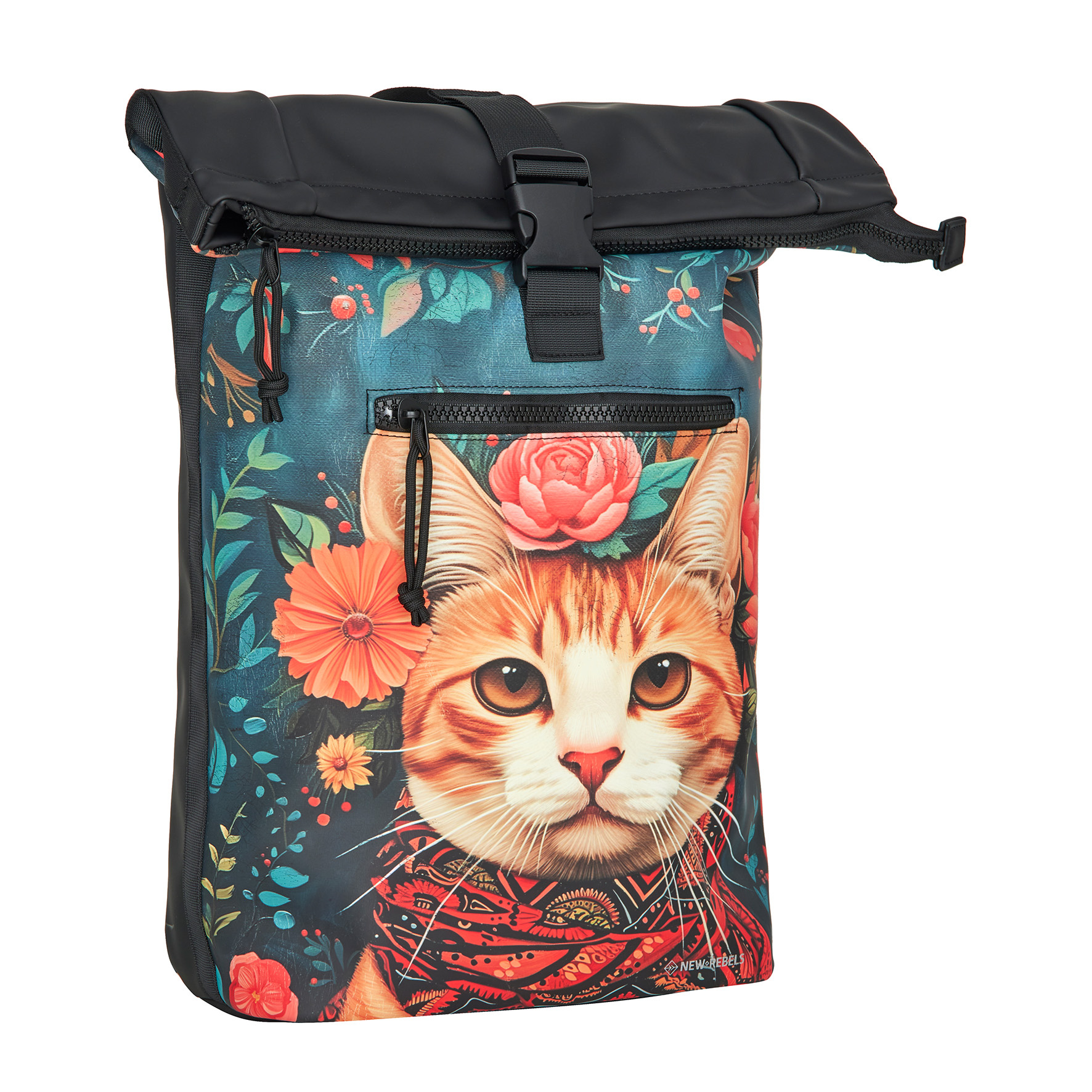 New Rebels Mart Art - New York Catface 21L Rugtas Rolltop Waterafstotend Laptop 15.6