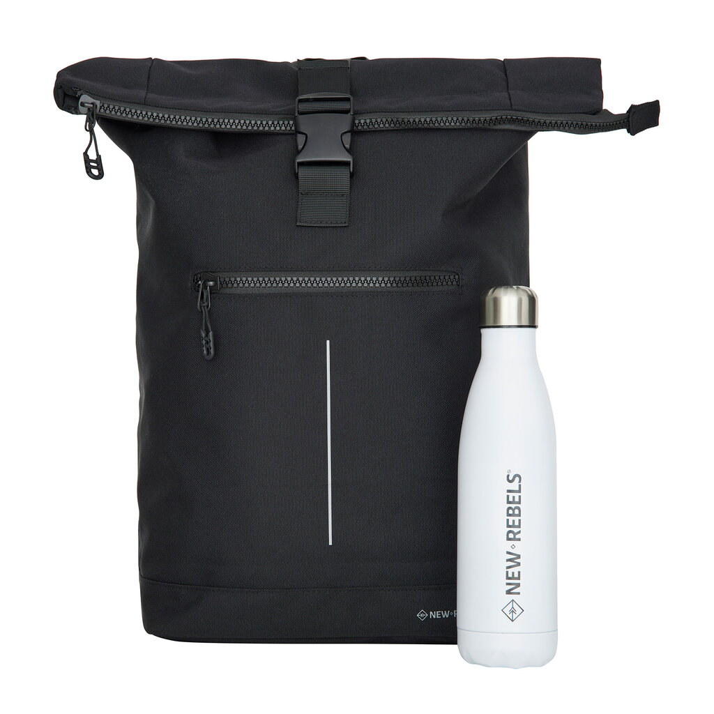 New Rebels New Rebels Valor New York Schwarz 21L Rucksack Rolltop Wasserabweisend Laptop 15,6“