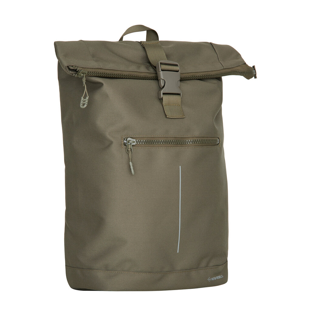 New Rebels New Rebels Valor New York Olive 21L Backpack Rolltop Water Repellent Laptop 15.6"