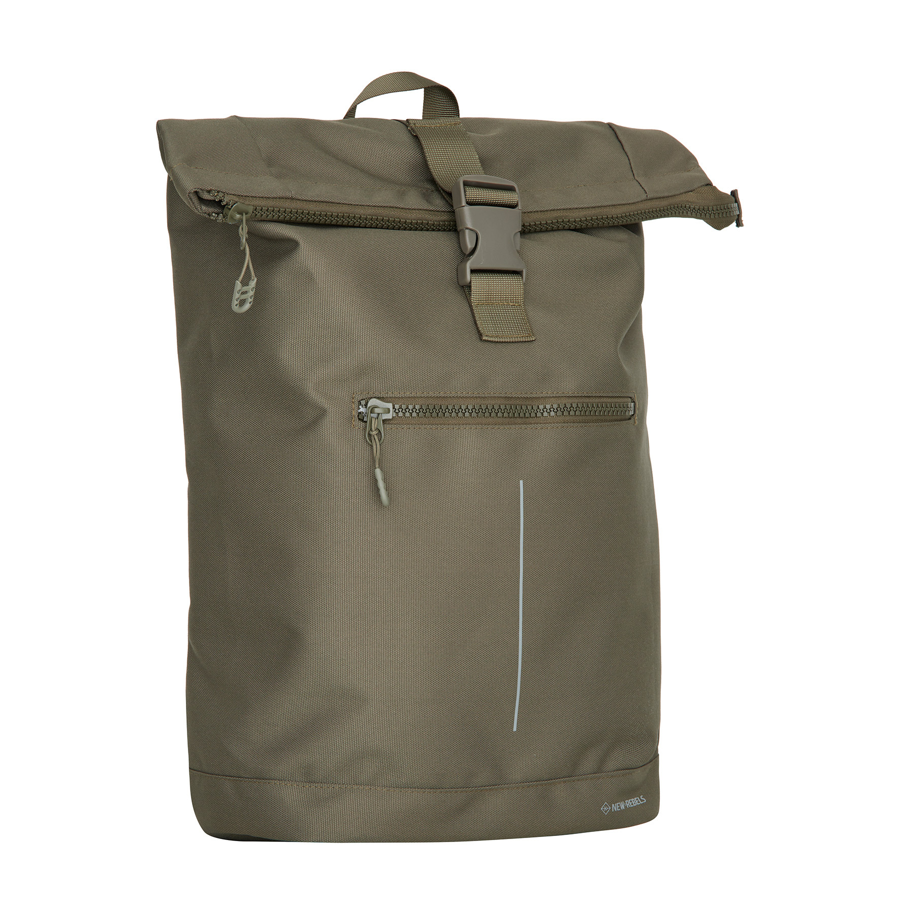 New Rebels Valor New York olijfgroen 21L Rugzak Rolltop Waterafstotend Laptop 15,6 inch