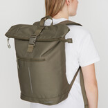 New Rebels New Rebels Valor New York olijfgroen 21L Rugzak Rolltop Waterafstotend Laptop 15,6 inch
