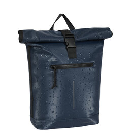 New Rebels New Rebels New York Droplets Rolltop Rugtas Navy Blauw  Waterafstotend  21 Liter  Laptopvak