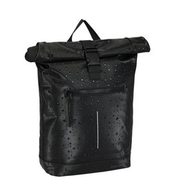 New Rebels New Rebels New York Droplets Rolltop Rucksack Schwartz  – Wasserabweisend – 21 Liter – Laptopfach