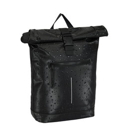 New Rebels New York Droplets Rolltop Backpack  Black – Water-Resistant – 21 Liters – Laptop Compartment