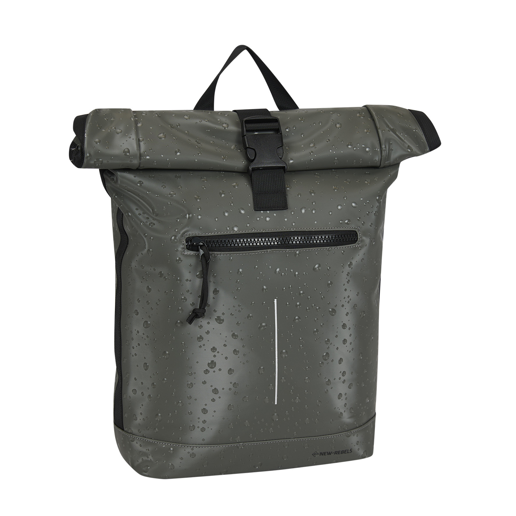 New Rebels New York Droplet Antraciet 21L Rugzak Rolltop Waterafstotend Laptop 15.6