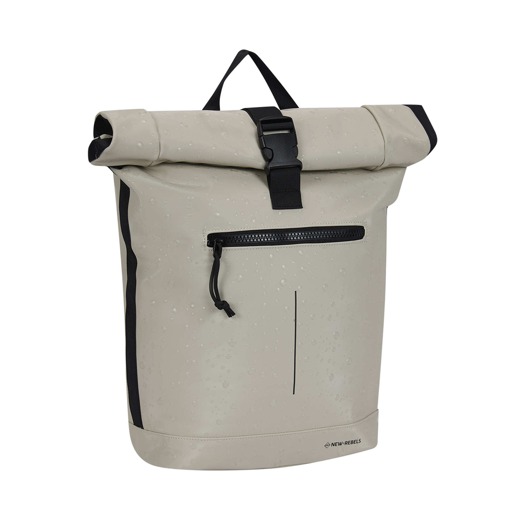 New Rebels Droplets New York Rolltop Rugzak 21L Beige Waterafstotend Laptop 15.6