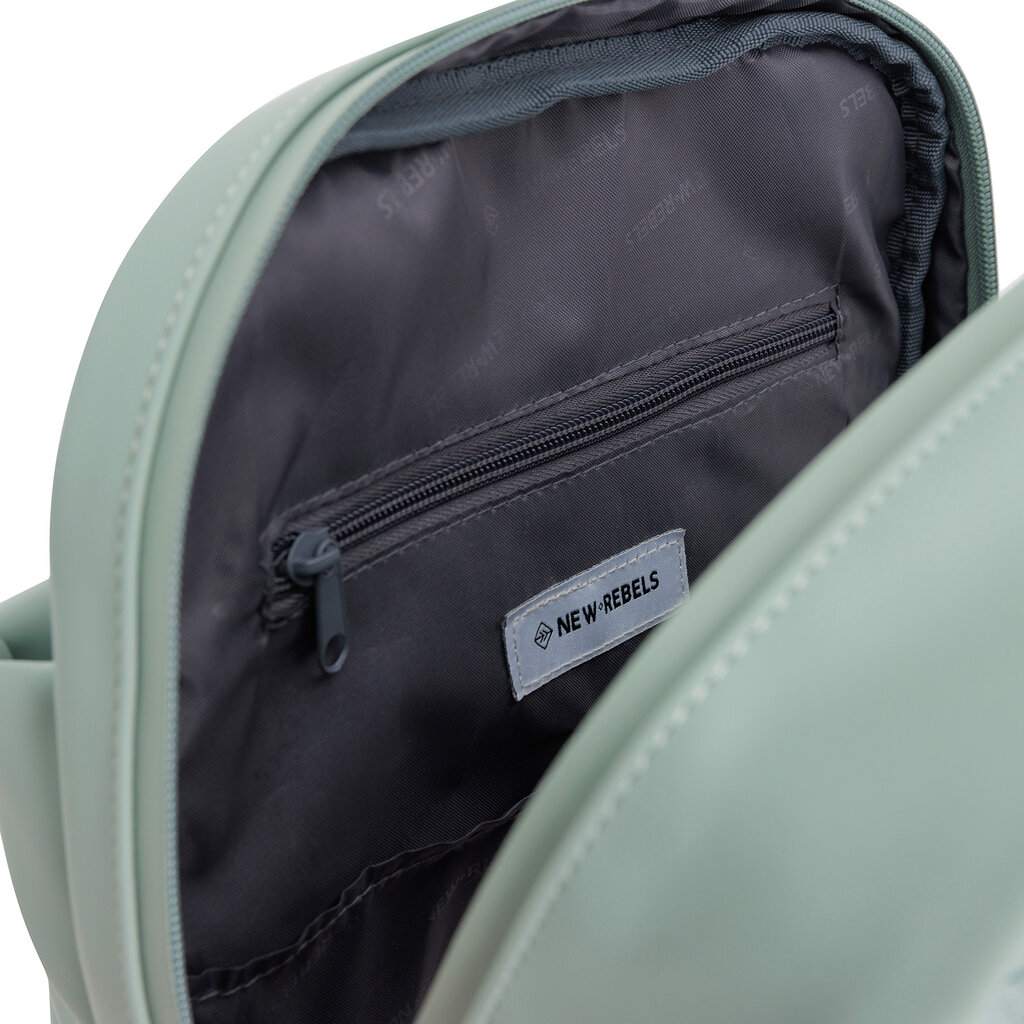 New Rebels New Rebels Harper Miami Rugzak 9L Waterafstotende Laptop Rugtas 13 inch Schooltas en Werktas van PU Comfortabel Salie Green