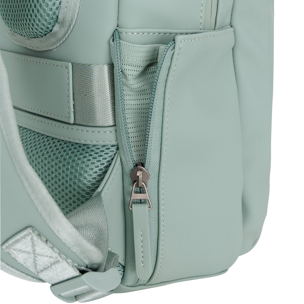 New Rebels New Rebels Harper Miami Rugzak 9L Waterafstotende Laptop Rugtas 13 inch Schooltas en Werktas van PU Comfortabel Salie Green
