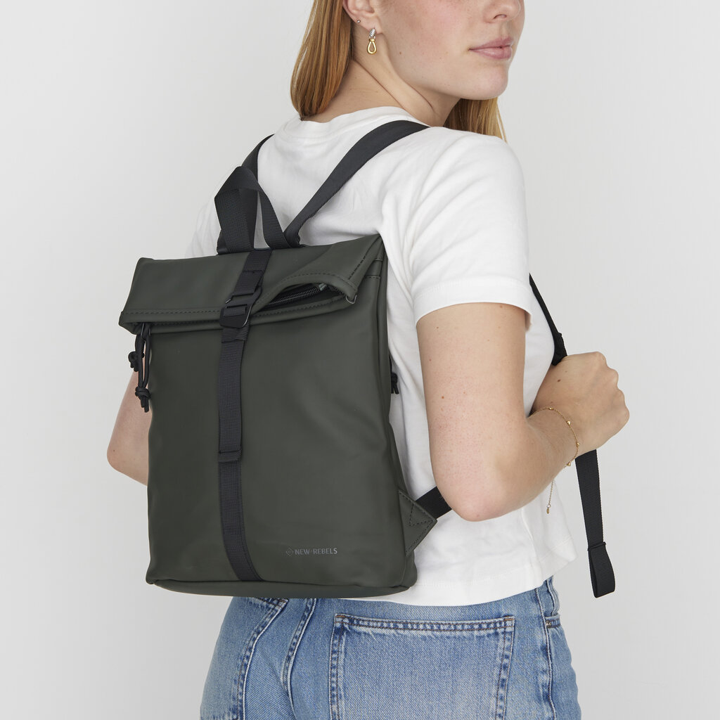 New Rebels New Rebels Mart Los Angeles Night Dark Green 7L Rolltop Backpack Water Repellent