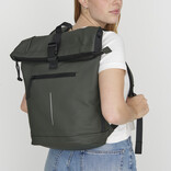 New Rebels New Rebels Mart New York Night Dark Green 21L Backpack Rolltop Water Repellent Laptop 15.6"