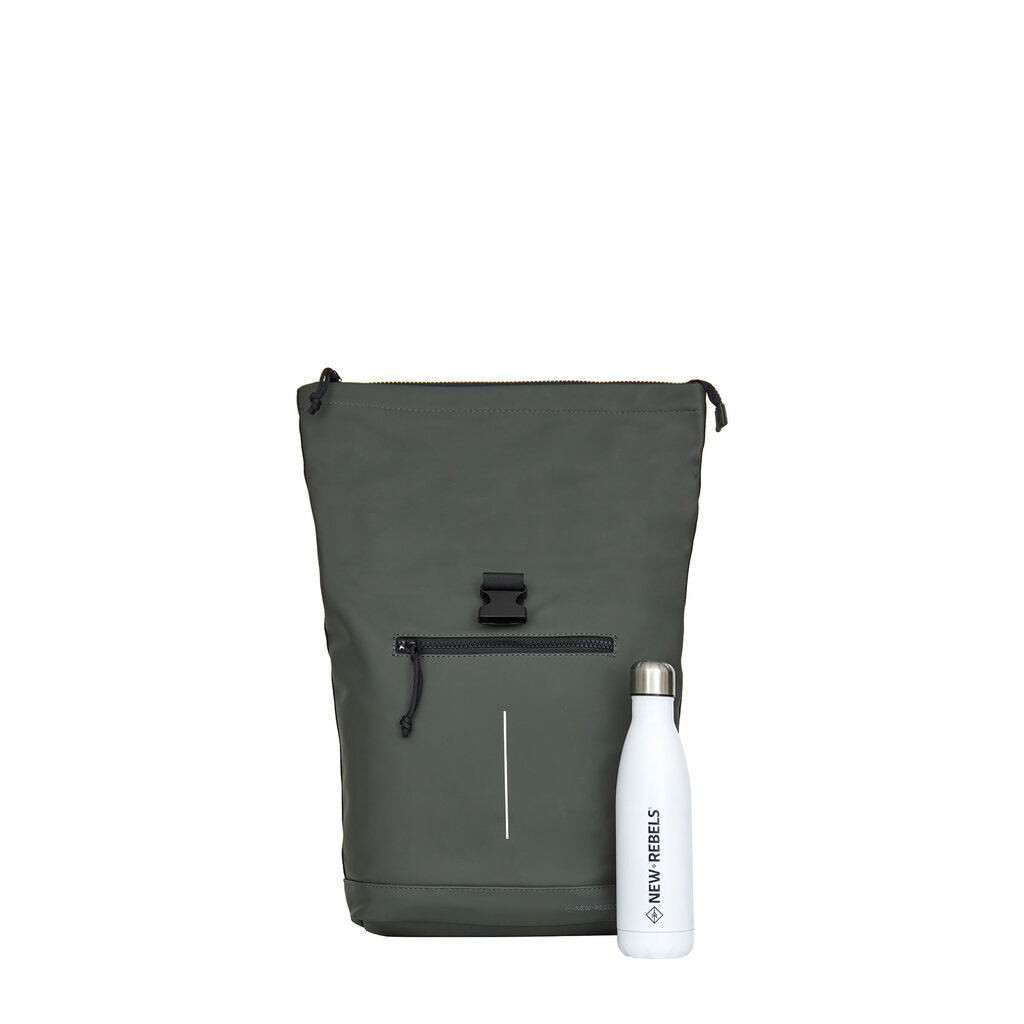 New Rebels New Rebels Mart New York Night Dark Green 21L Backpack Rolltop Water Repellent Laptop 15.6"