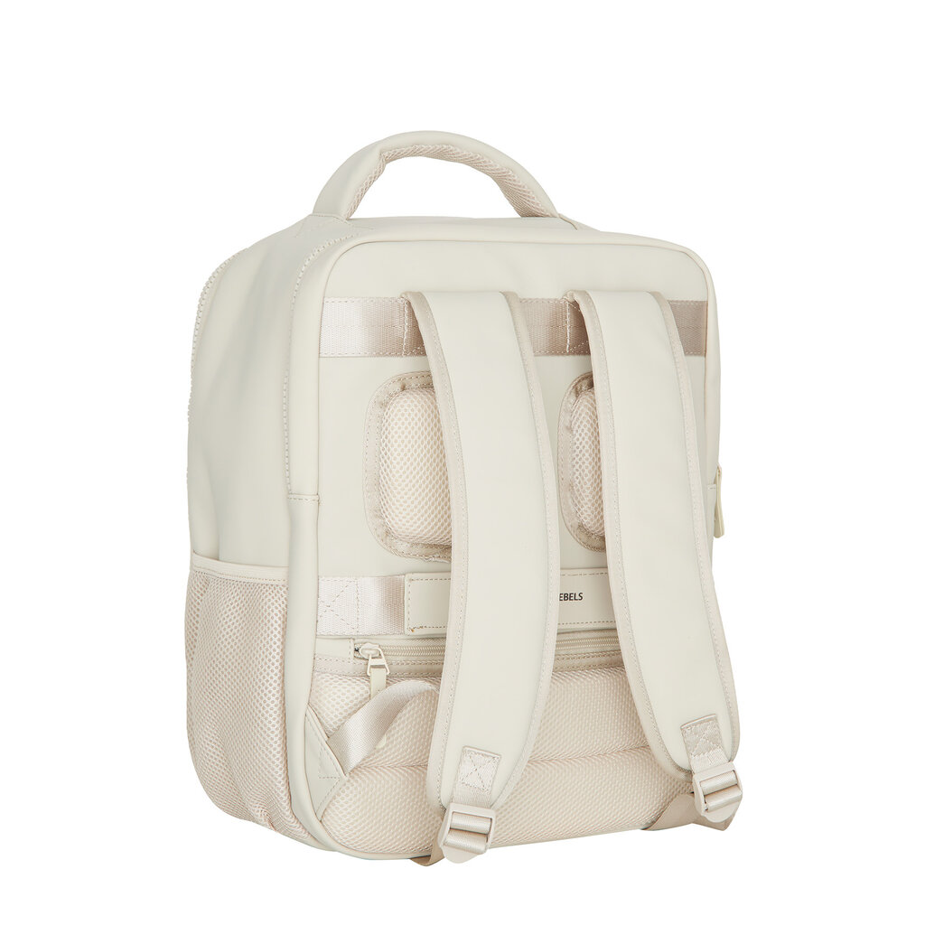 New Rebels New Rebels Jessi Easton Underseater Rugzak 17L Waterafstotend PU Handbagage 40x30x20 Airline Tas 15.6 inch Laptopvak Beige