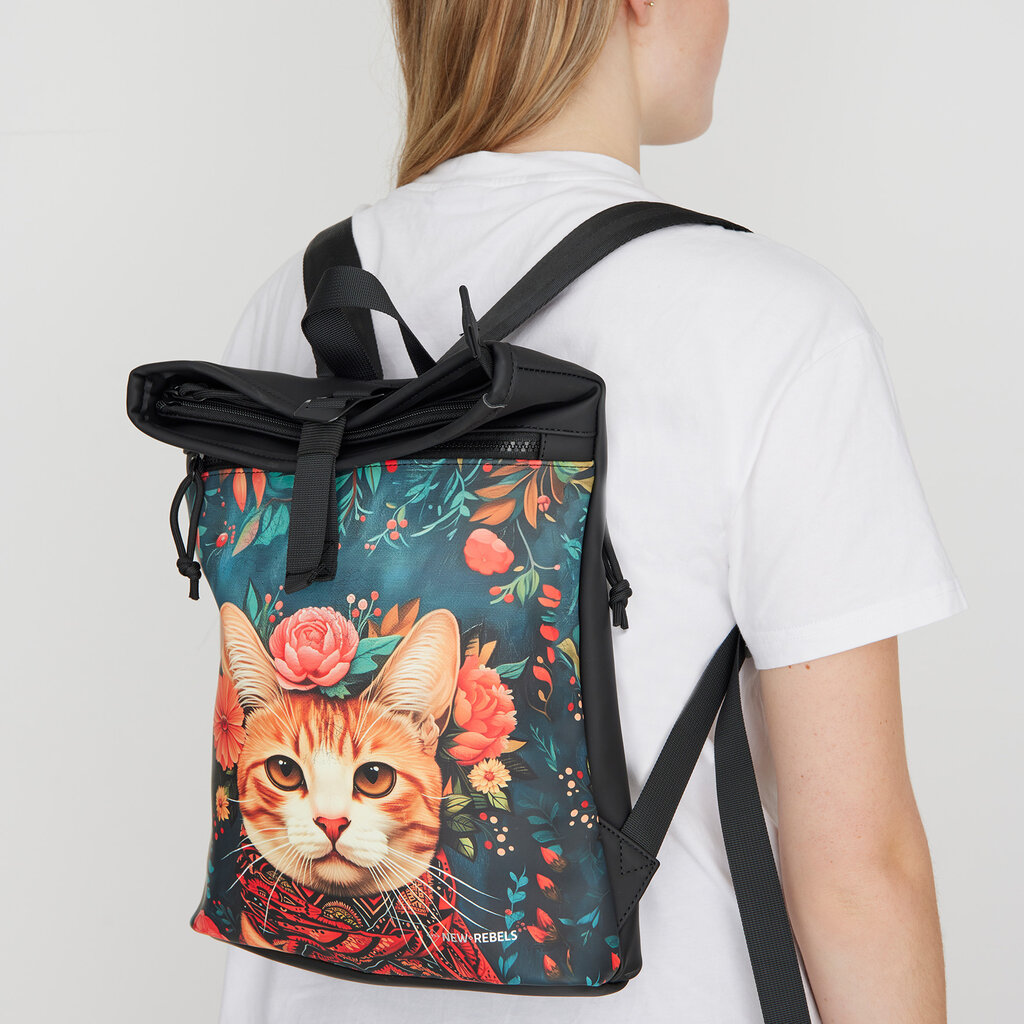 New Rebels New Rebels Mart Art - Los Angeles Catface Rolltop Rugzak Mini