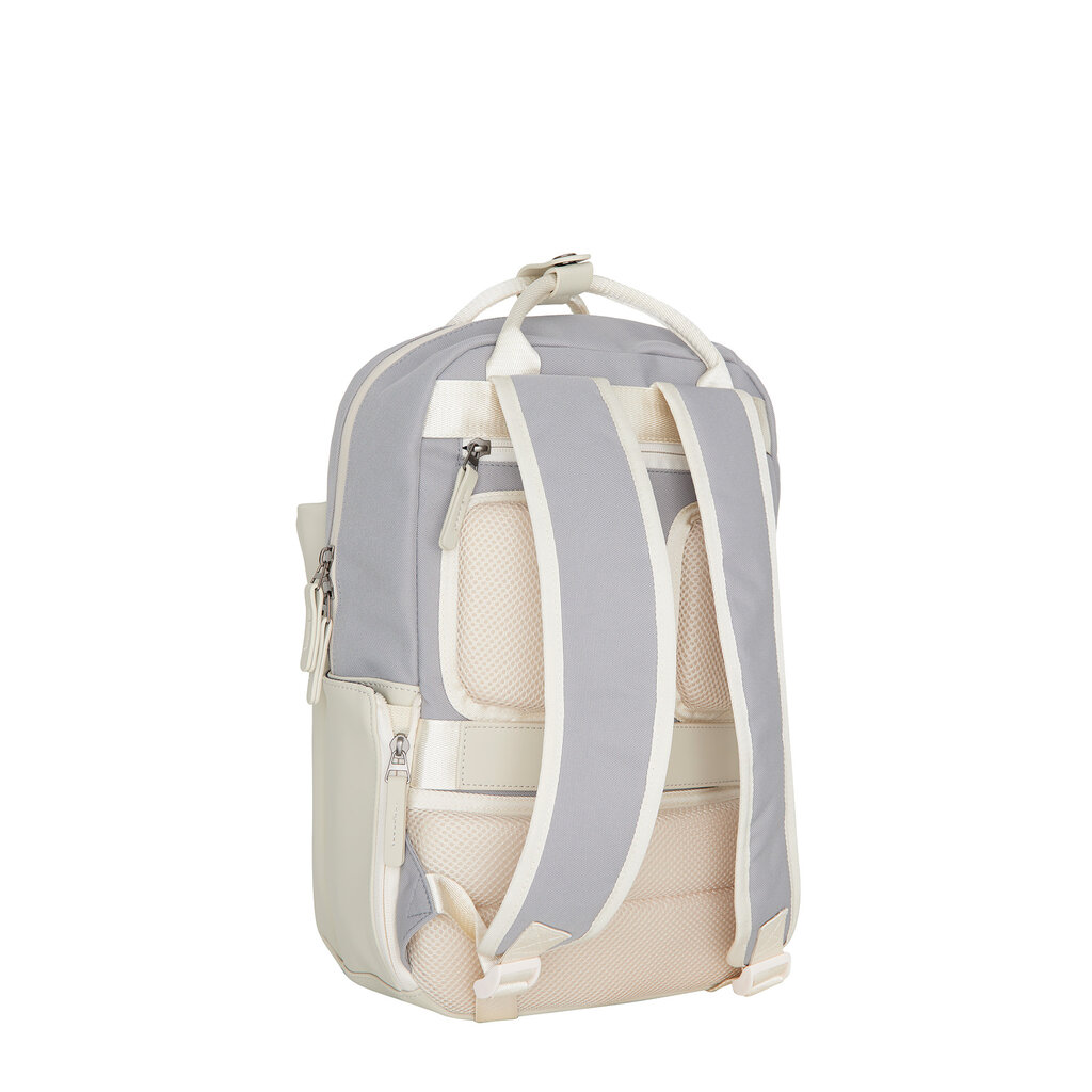 New Rebels New Rebels Ferron Miami Rugzak 9L Waterafstotende Laptop Rugtas 13 inch Schooltas en Werktas van PU Nylon Comfortabel Lila Beige