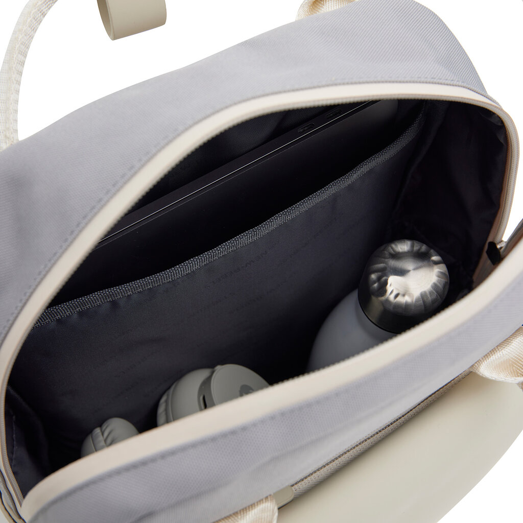 New Rebels New Rebels Ferron Miami Rugzak 9L Waterafstotende Laptop Rugtas 13 inch Schooltas en Werktas van PU Nylon Comfortabel Lila Beige