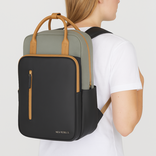 New Rebels New Rebels Ferron Miami Rugzak 9L Waterafstotende Laptop Rugtas 13 inch Schooltas en Werktas van PU Nylon Comfortabel Antracite