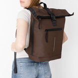 New Rebels Mart New York Mocca 21L Backpack Rolltop Water Repellent Laptop 15.6"