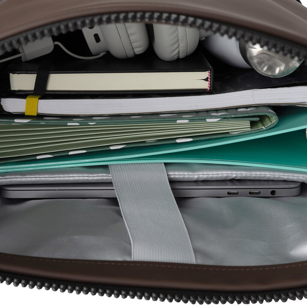 New Rebels New Rebels Mart New York Mocca 21L Rugzak Rolltop Waterafstotend Laptop 15.6"