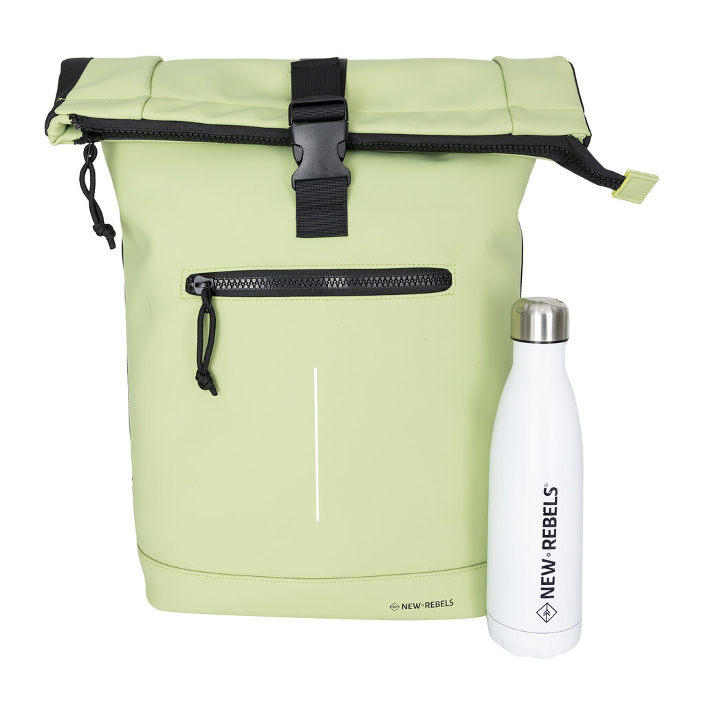 New Rebels New Rebels Mart New York Matt Green 21L Rolltop Rugtas – Waterafstotend – Geschikt voor 15.6” Laptop