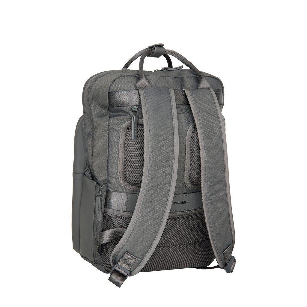 New Rebels Trondheim Rugzak – Laptop Rugtas 15,6 inch – Schooltas & Werktas – Waterafstotend – 18L – Nylon/PU Antraciet