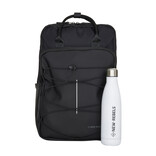 New Rebels New Rebels Trondheim Rugzak – Laptop Rugtas 15,6 inch – Schooltas & Werktas – Waterafstotend – 18L – Nylon/PU – Zwart