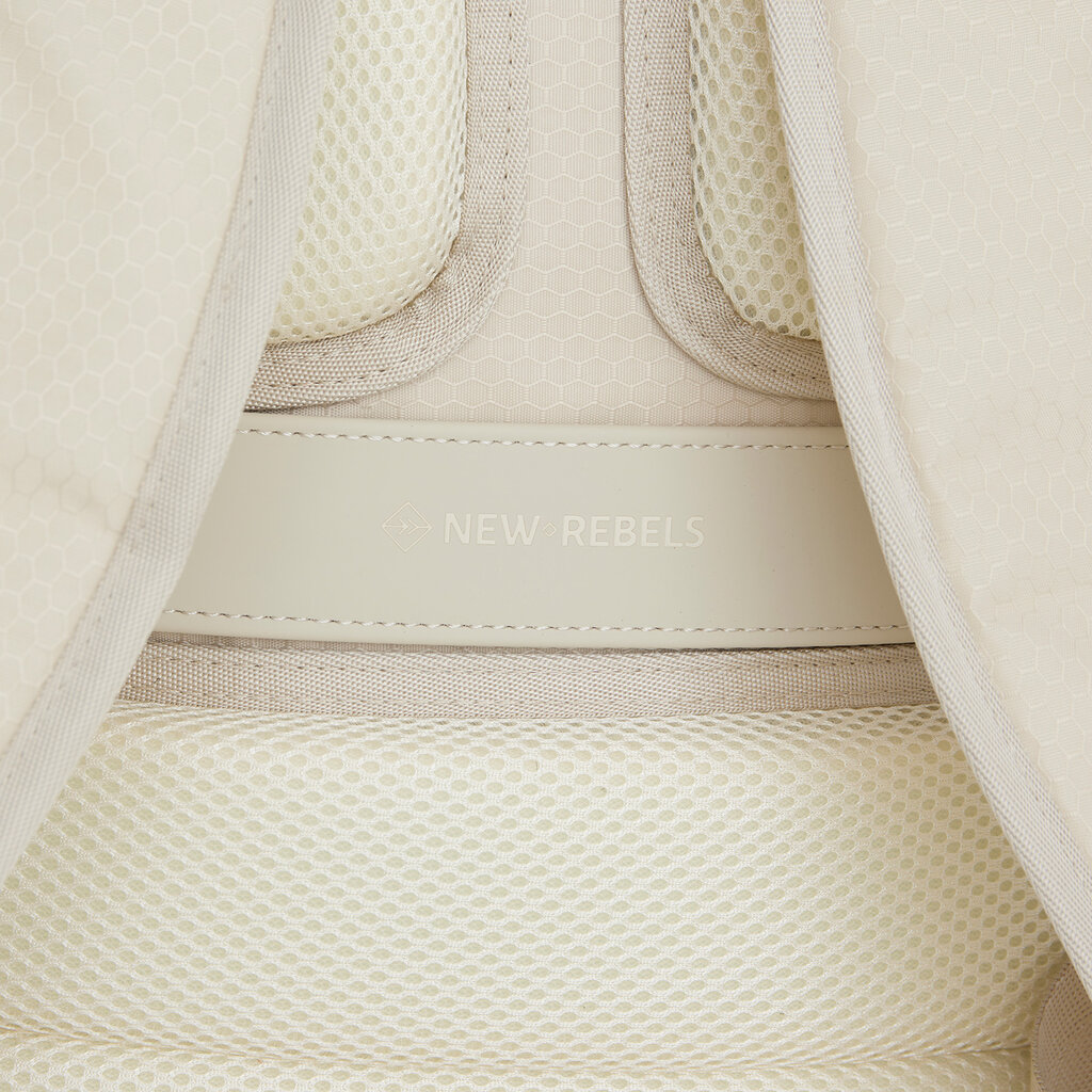 New Rebels New Rebels Trondheim Rugzak – Laptop Rugtas 15,6 inch – Schooltas & Werktas – Waterafstotend – 18L – Nylon/PU – Beige