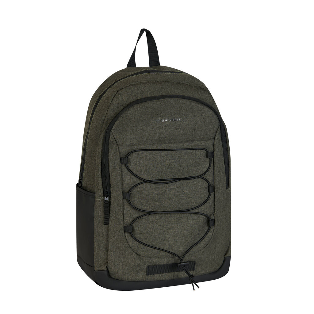 New Rebels New Rebels Barto Waltham Donkergroen 25L Rugtas Waterafstotend Laptop 15.6" Pullzippers