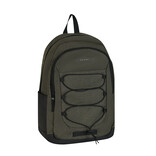 New Rebels New Rebels Barto Waltham Dark Green 25L Backpack Water Repellent Laptop 15.6" Pullzippers