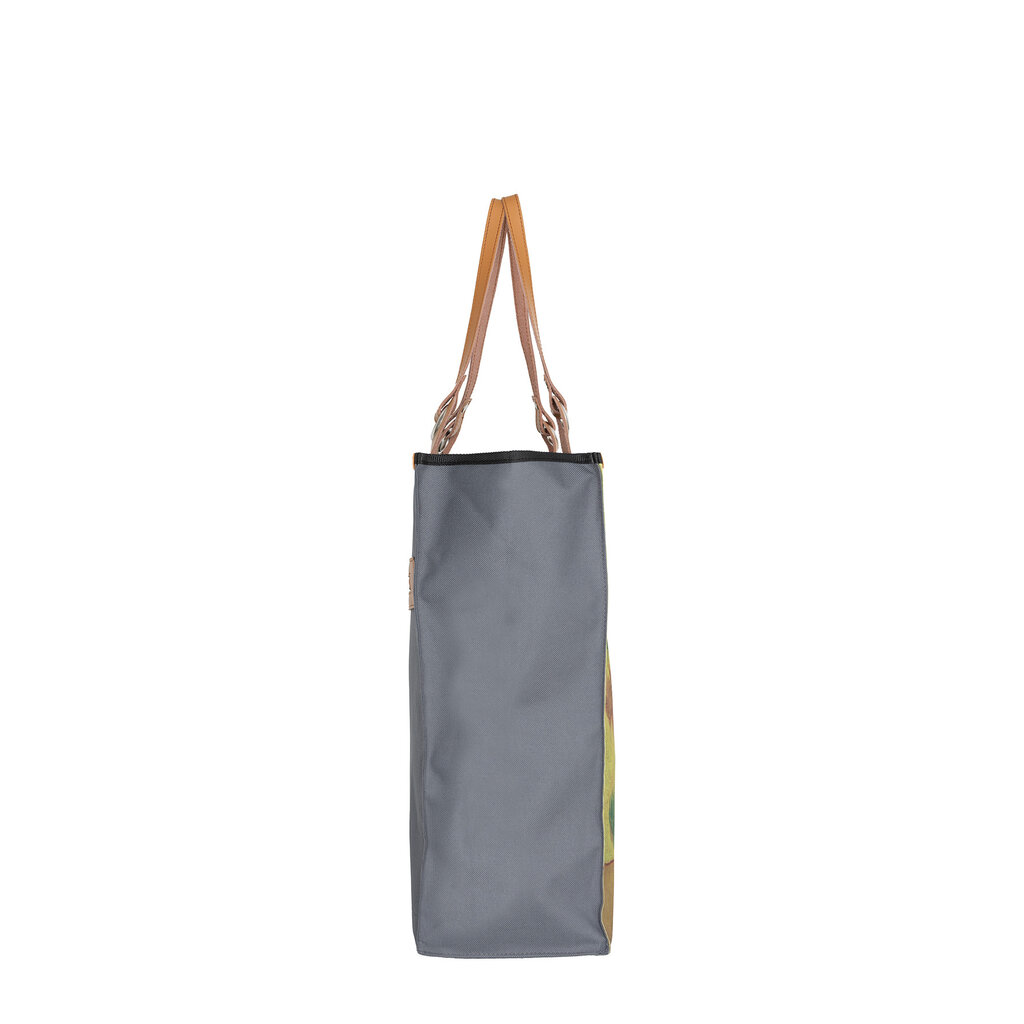 New Rebels New Rebels Boodschappentas ‘Sunflowers’ – Stevige Nylon Shopper met Leren Hengsels – Van Gogh Print – 39x43 cm