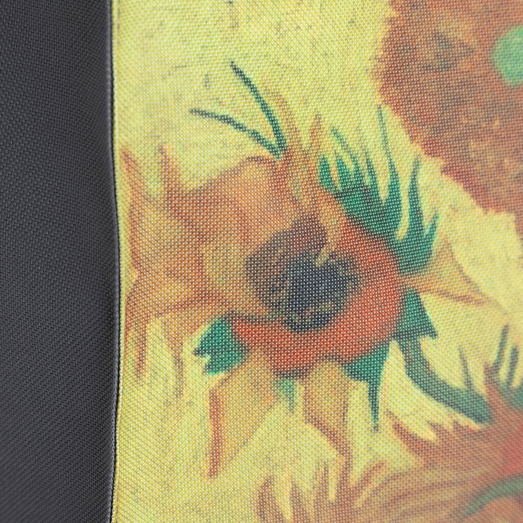 New Rebels New Rebels Boodschappentas ‘Sunflowers’ – Stevige Nylon Shopper met Leren Hengsels – Van Gogh Print – 39x43 cm