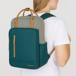 New Rebels New Rebels Ferron Miami Rugzak 9L Waterafstotende Laptop Rugtas 13 inch Schooltas en Werktas van PU Nylon Comfortabel Petrol