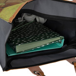 New Rebels New Rebels Boodschappentas ‘Sunflowers’ – Stevige Nylon Shopper met Leren Hengsels – Van Gogh Print – 39x43 cm