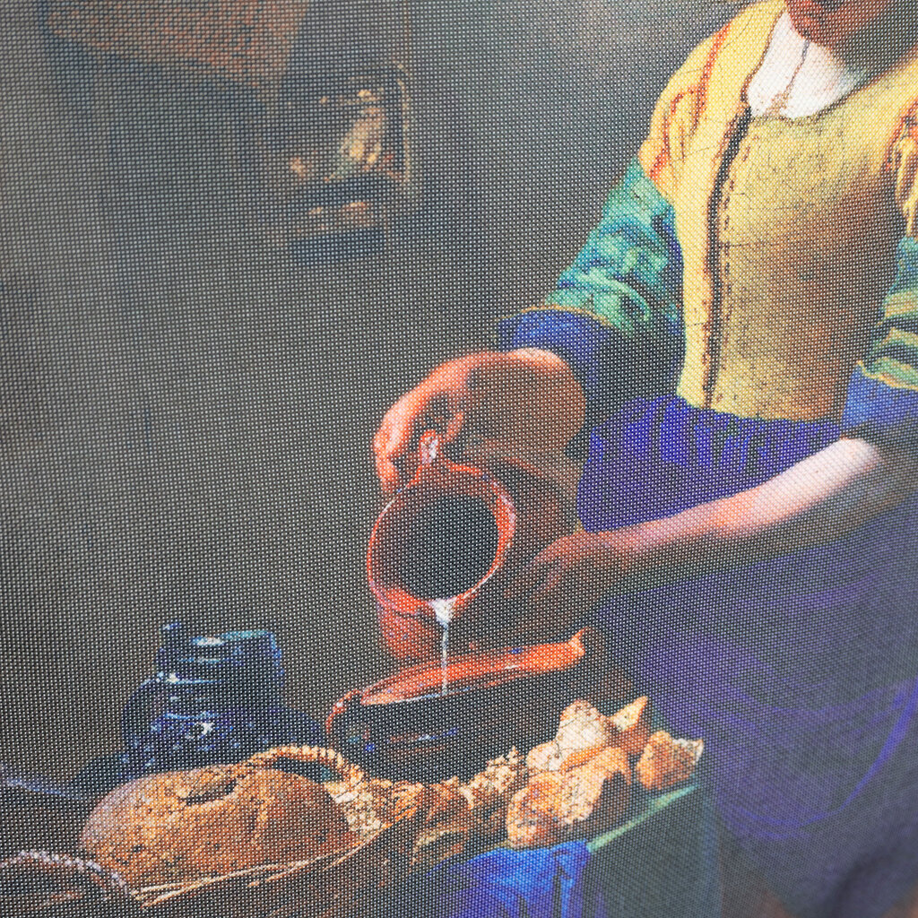 Piace Molto Arts Shopper – Nylon Shopping Bag with Print – 39x18x43 cm – Leather Handles – Durable & Spacious – 100% Nylon