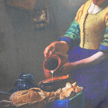 Piace Molto Arts Melkmeisje Shopper – Nylon Boodschappentas met Print – 39x18x43 cm – Leren Handvat – Stevig & Ruim – 100% Nylon