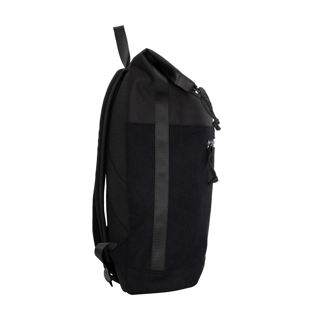 New Rebels New Rebels New York Ribbi Rolltop Rucksack 17–21L Schulrucksack & Arbeitstasche Rippstoff Laptop Rucksack 15,6 Zoll Schwarz