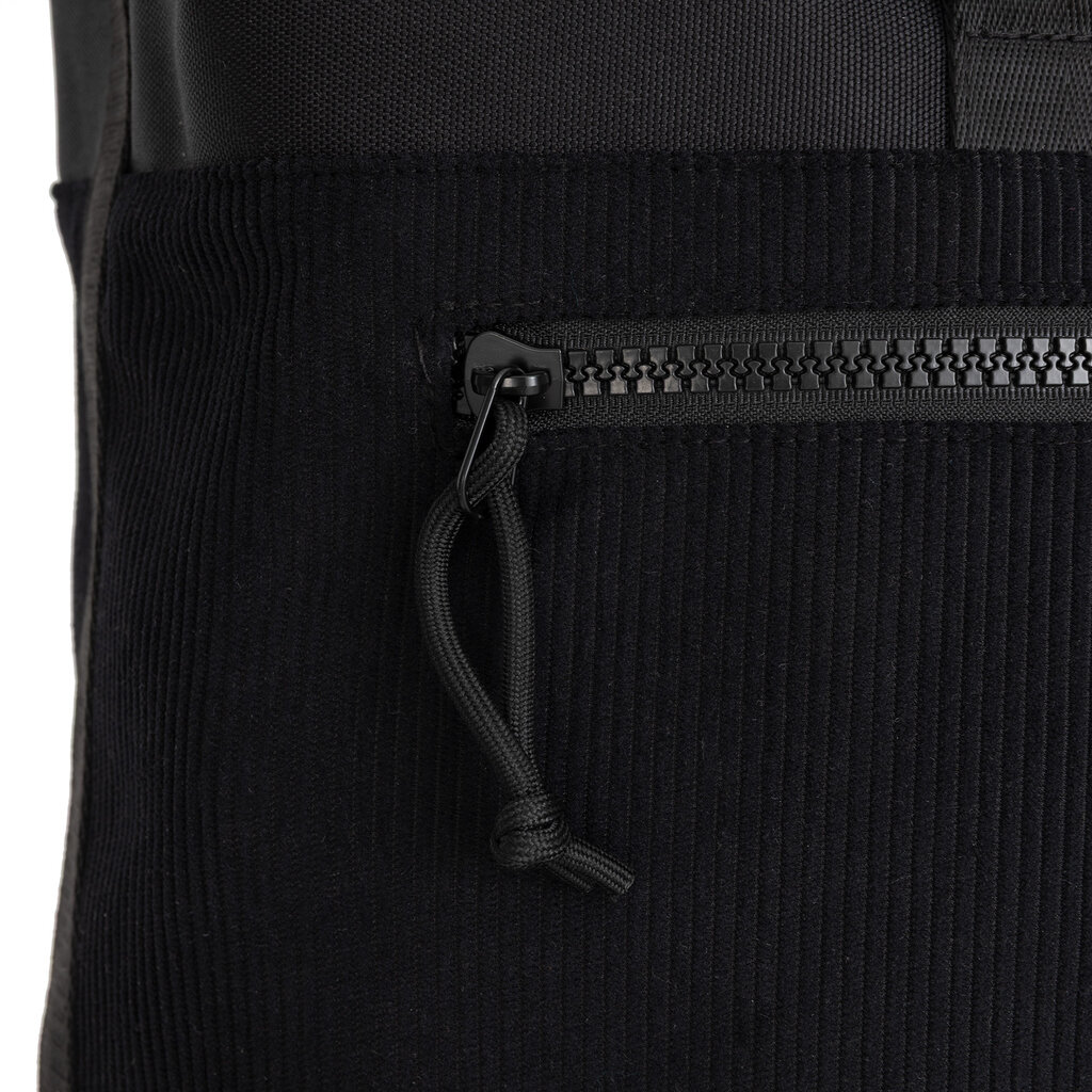 New Rebels New Rebels New York Ribbi Rolltop Rugzak 17-21L Schooltas & Werktas Ribstof Laptop Rugtas 15.6 inch  Zwart
