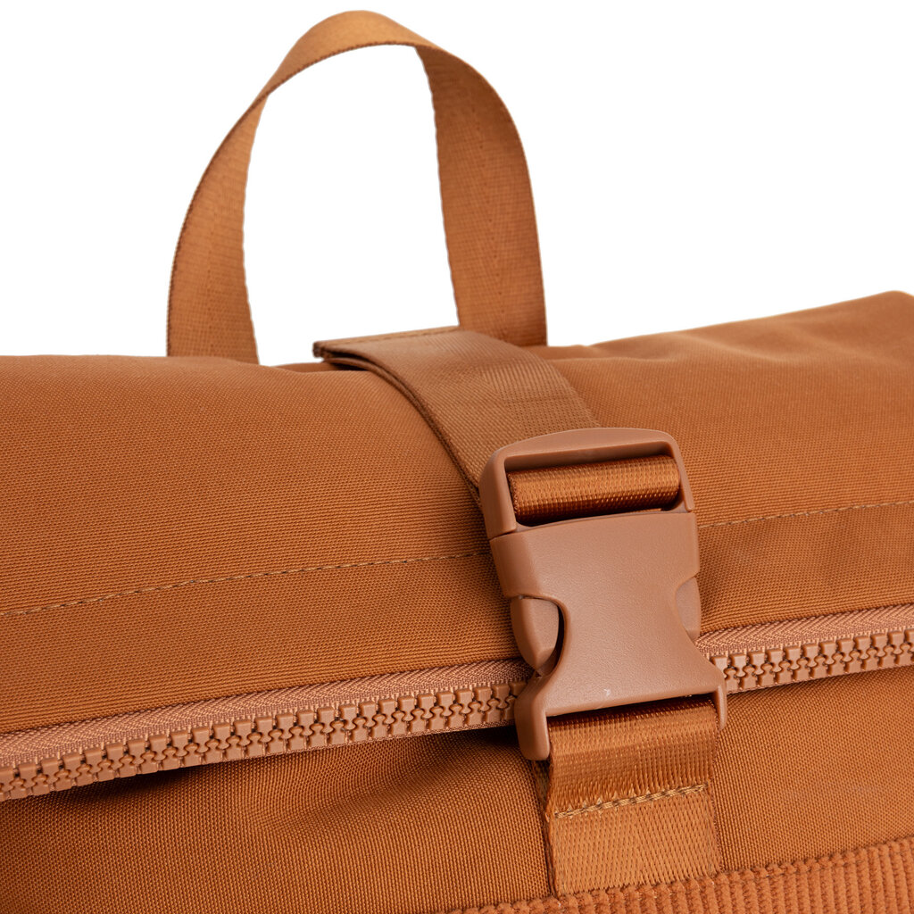 New Rebels New Rebels New York Ribbi Rolltop Backpack 17-21L School Bag & Work Bag Ribbed Fabric Laptop Backpack 15.6 inch coffee brown