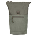New Rebels New Rebels New York Ribbi Rolltop Backpack 17-21L School Bag & Work Bag Ribbed Fabric Laptop Backpack 15.6 inch Sage Green