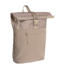 New Rebels New Rebels New York Ribbi Rolltop Rucksack 17-21 l Schulranzen & Arbeitstasche Rippstoff-Laptop-Rucksack 15,6 Zoll Taupe
